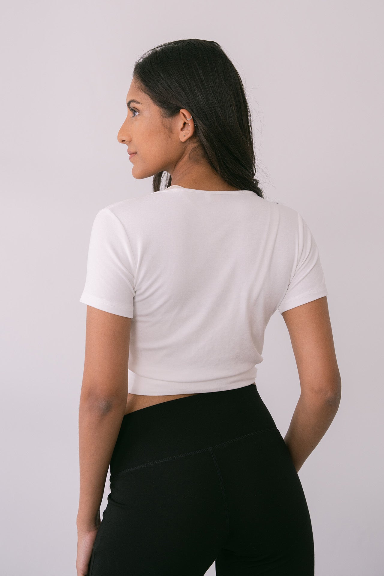 Easy Wrap Top Short Sleeve White