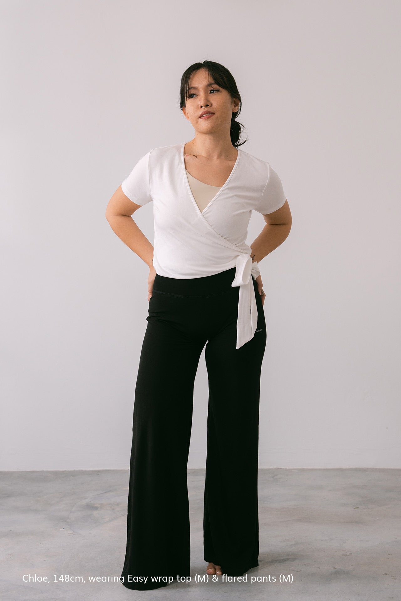 Easy Wrap Top Short Sleeve White