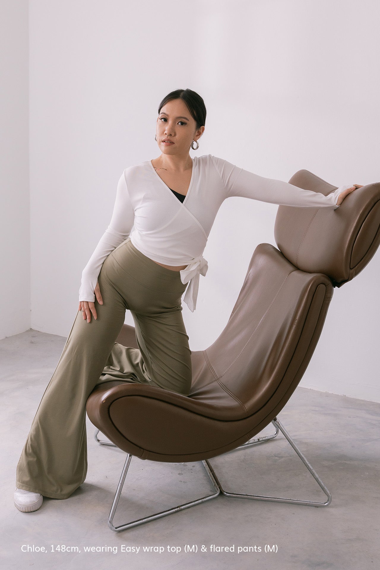 Easy Wrap Top Long Sleeve White