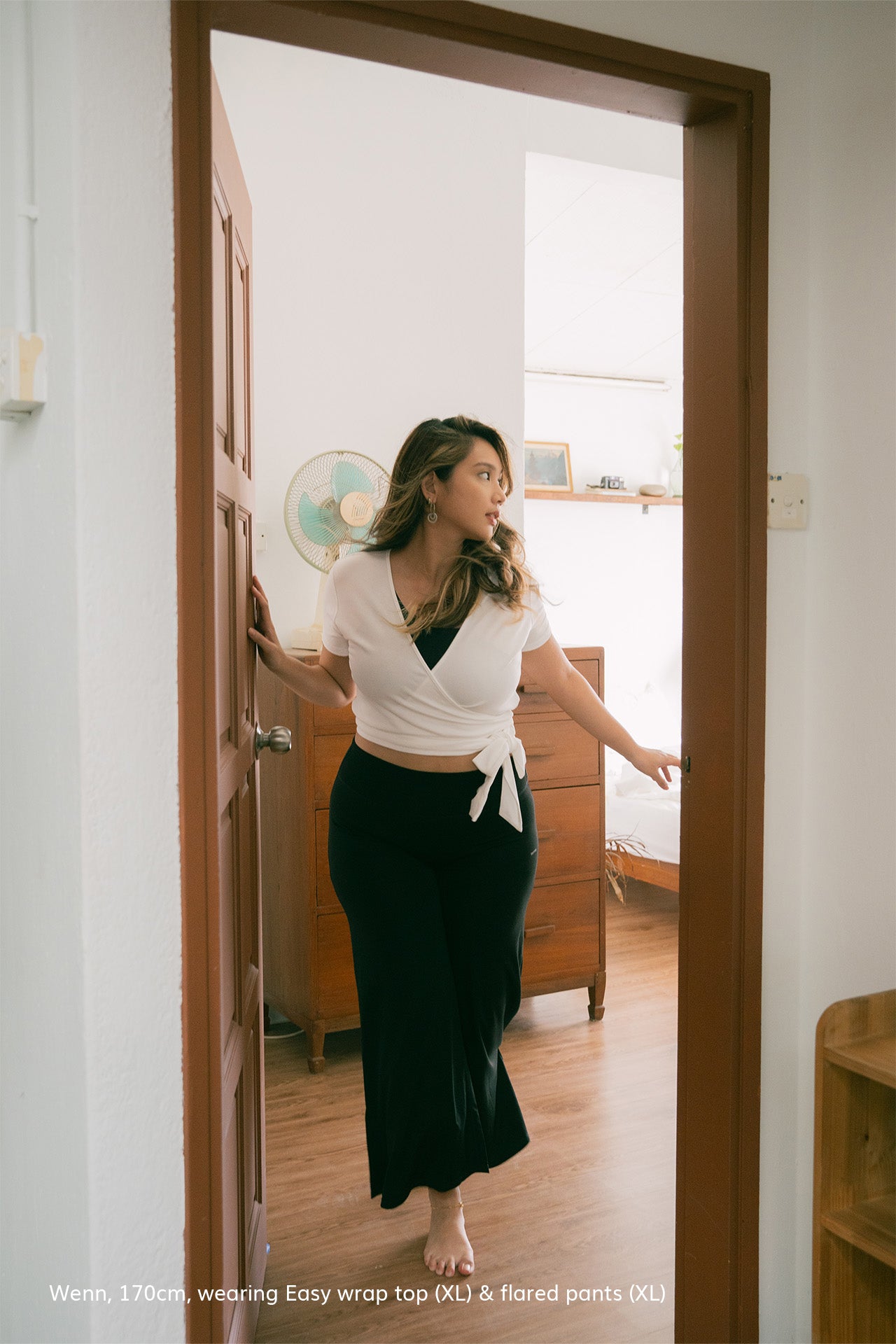 Easy Wrap Top Short Sleeve White