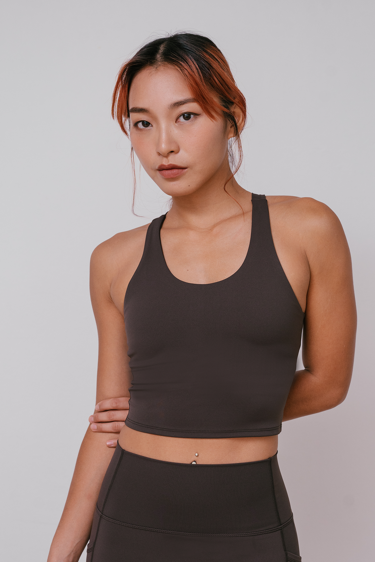 All Day Scoop Bra Tank Espresso