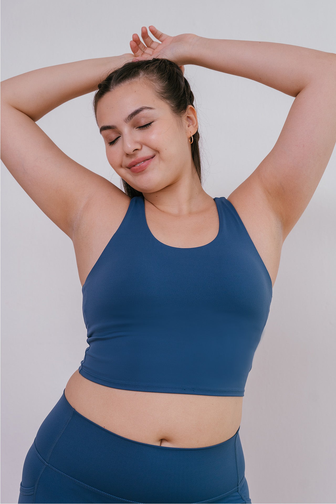 All Day Scoop Bra Tank Marine