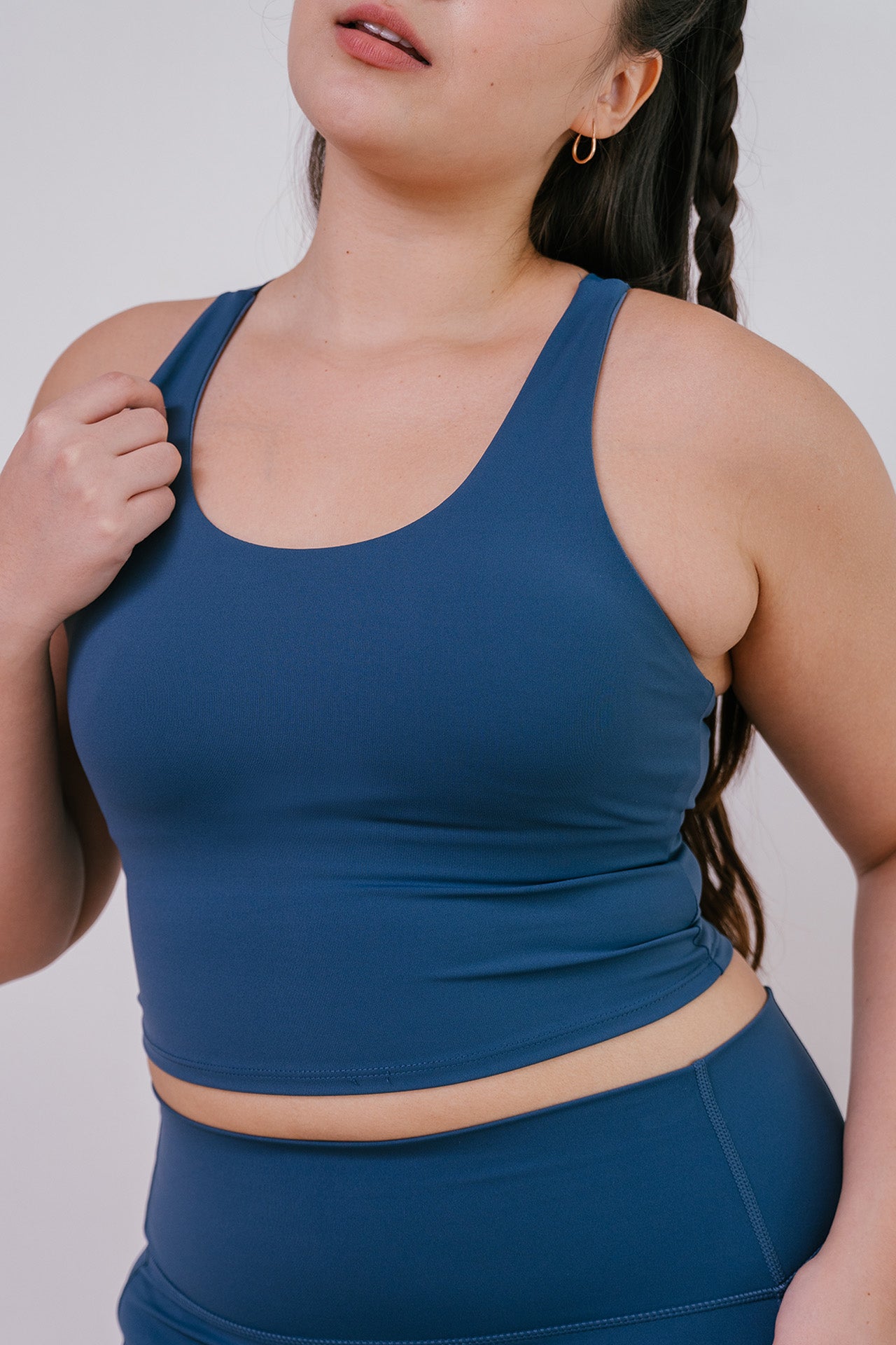 All Day Scoop Bra Tank Marine