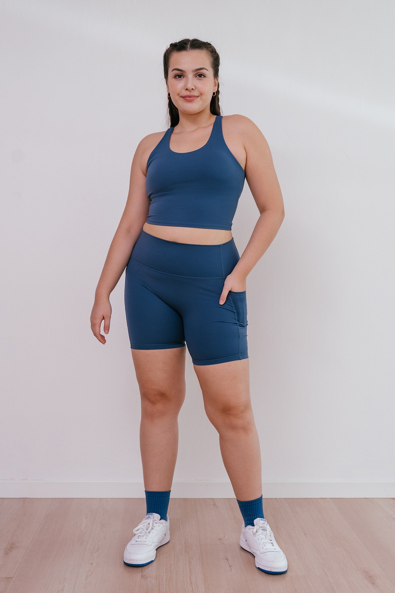 All Day Scoop Bra Tank Marine