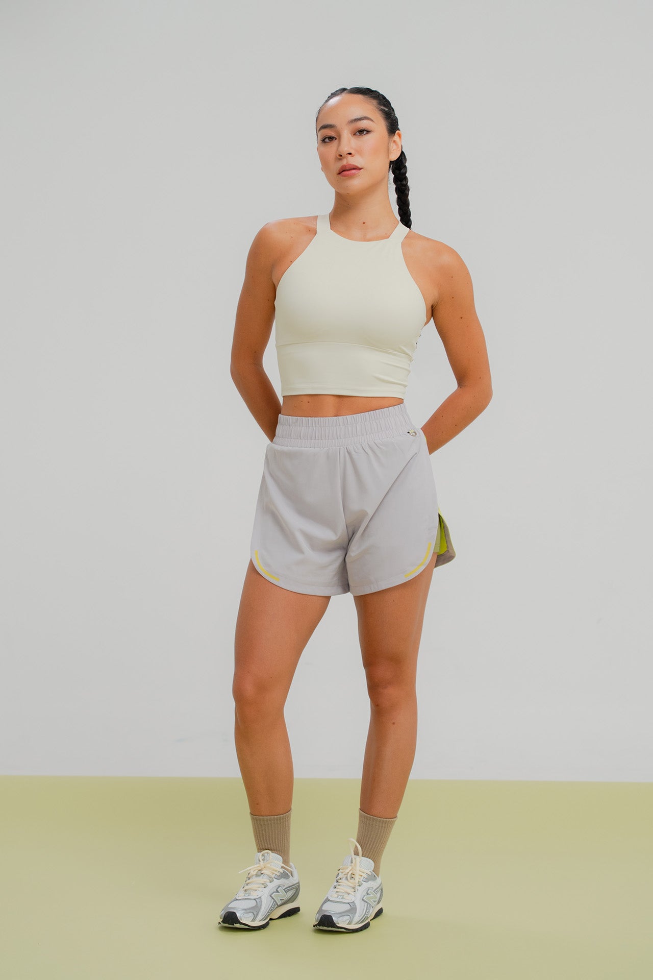 No Pressure Run Shorts Light Grey