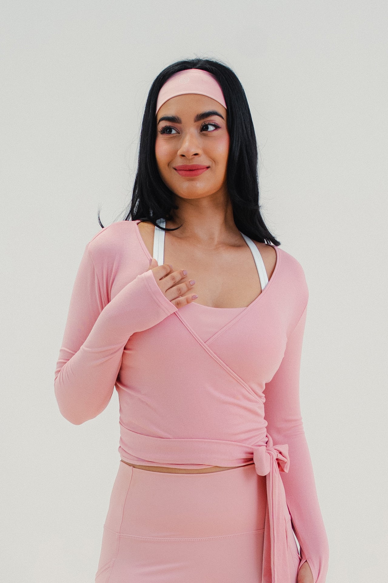 Easy Wrap Top Long Sleeve Heartcore Pink