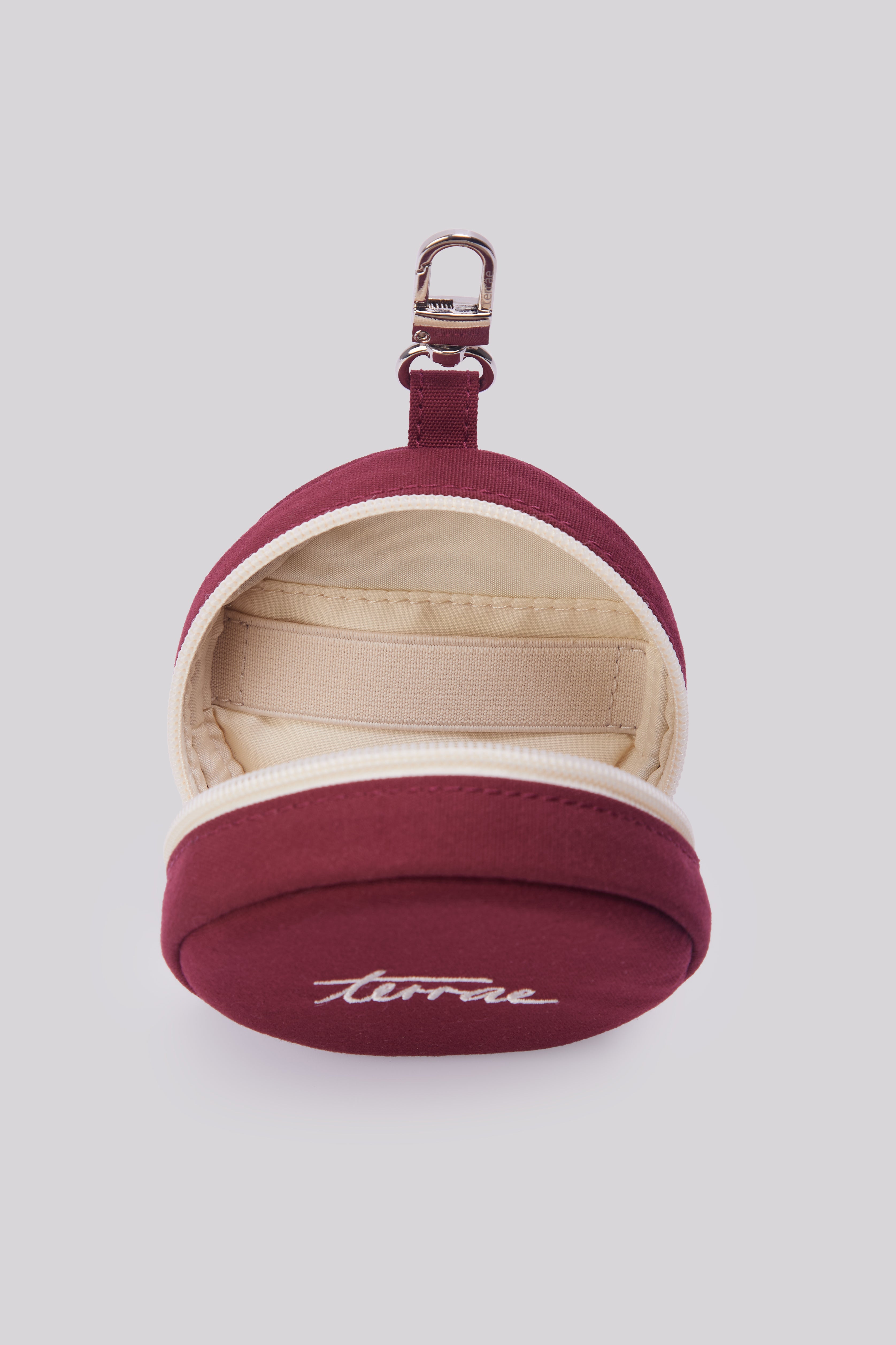 All Day Circle Mini Pouch in Maroon Red