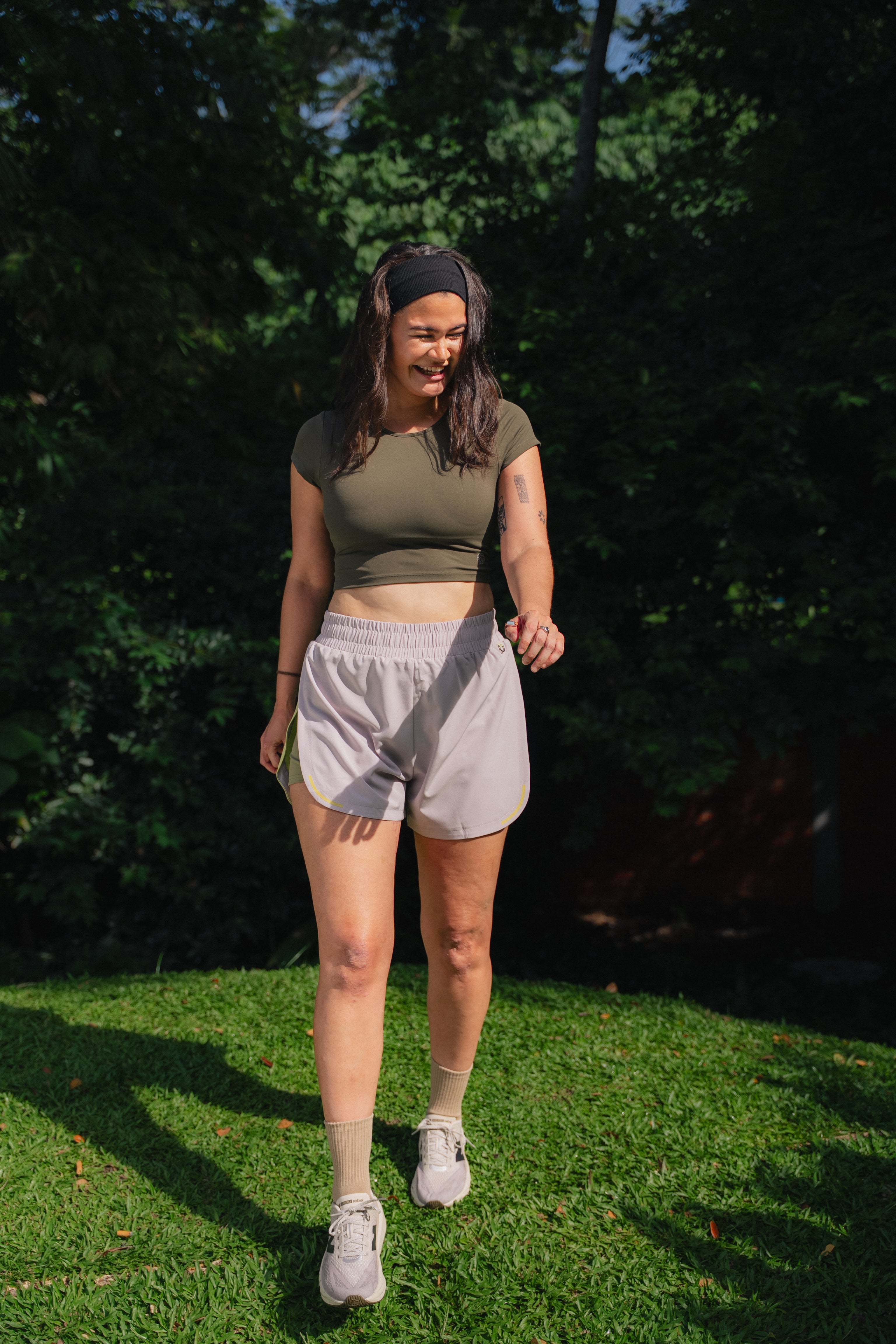 No Pressure Run Shorts Light Grey