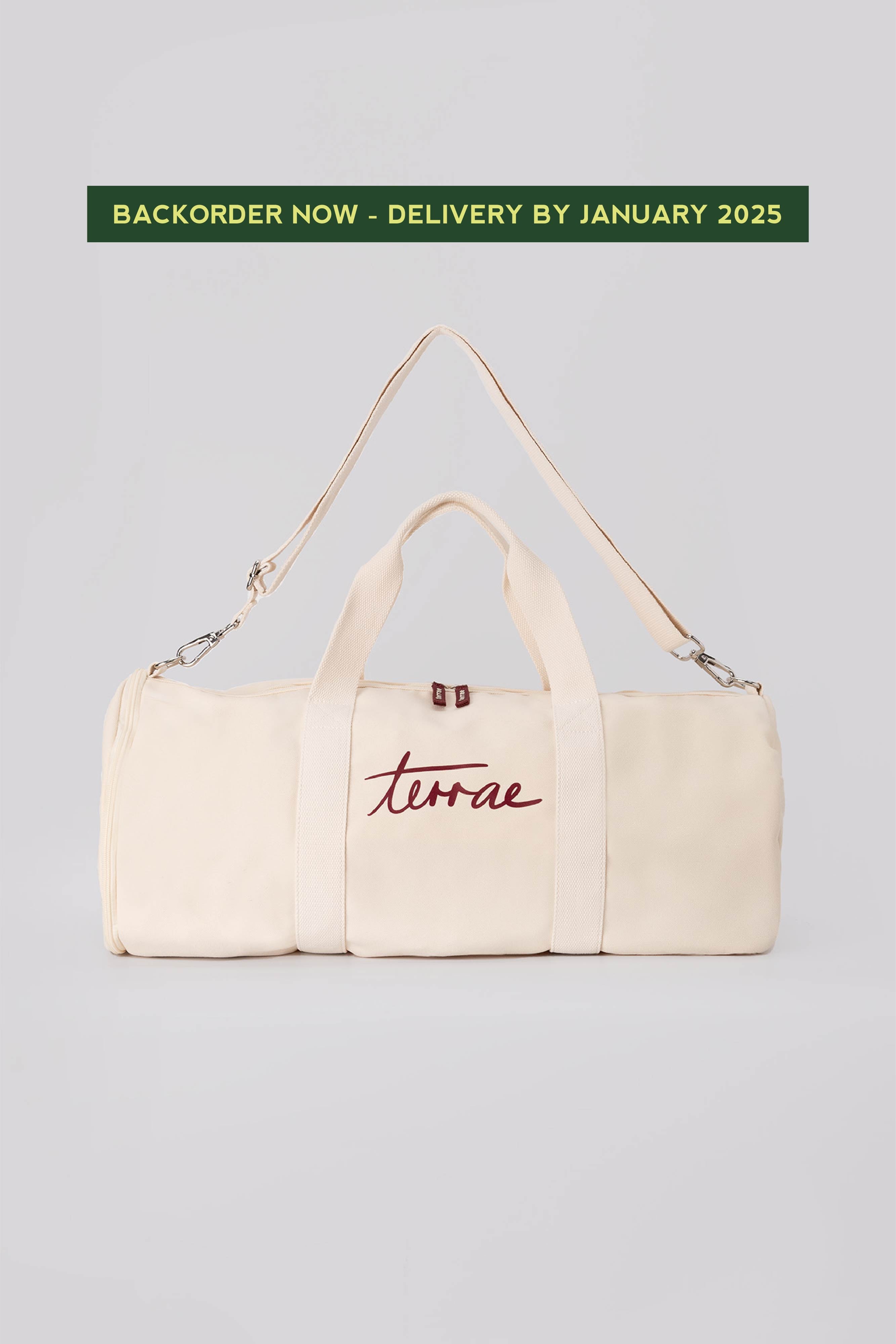 (BACKORDER) All Day Gym Bag in Cream Beige