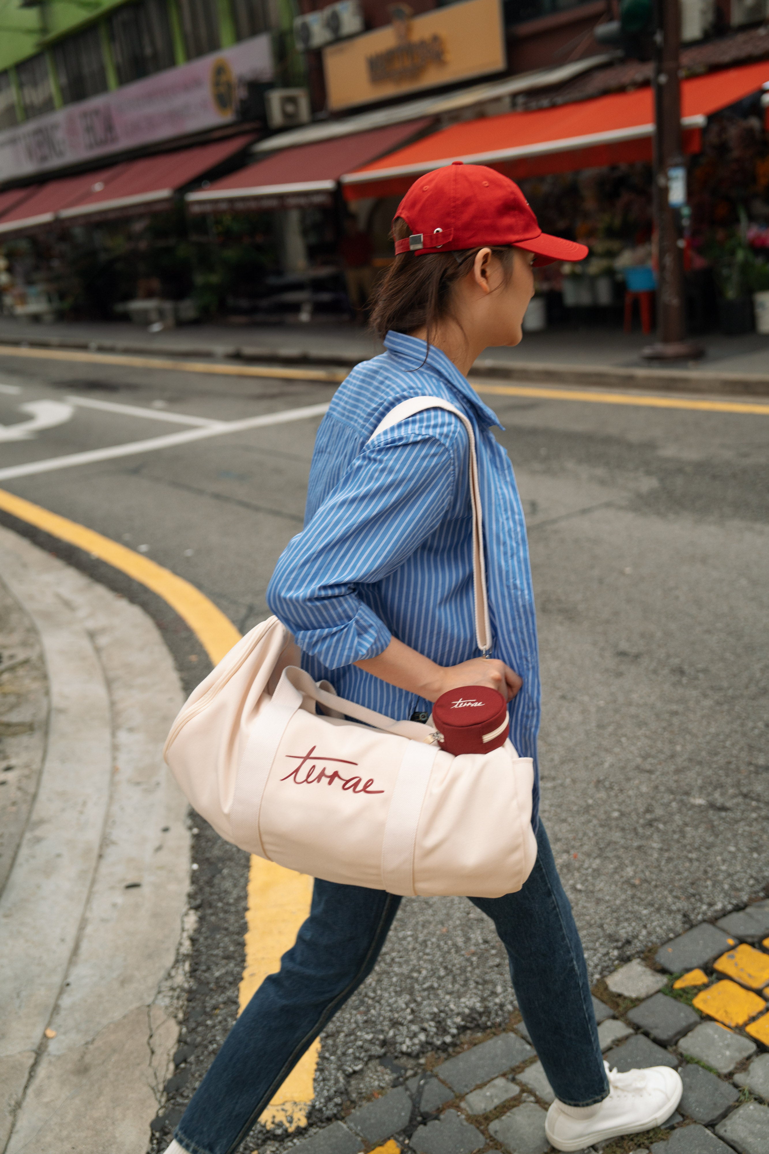 All Day Gym Bag in Cream Beige