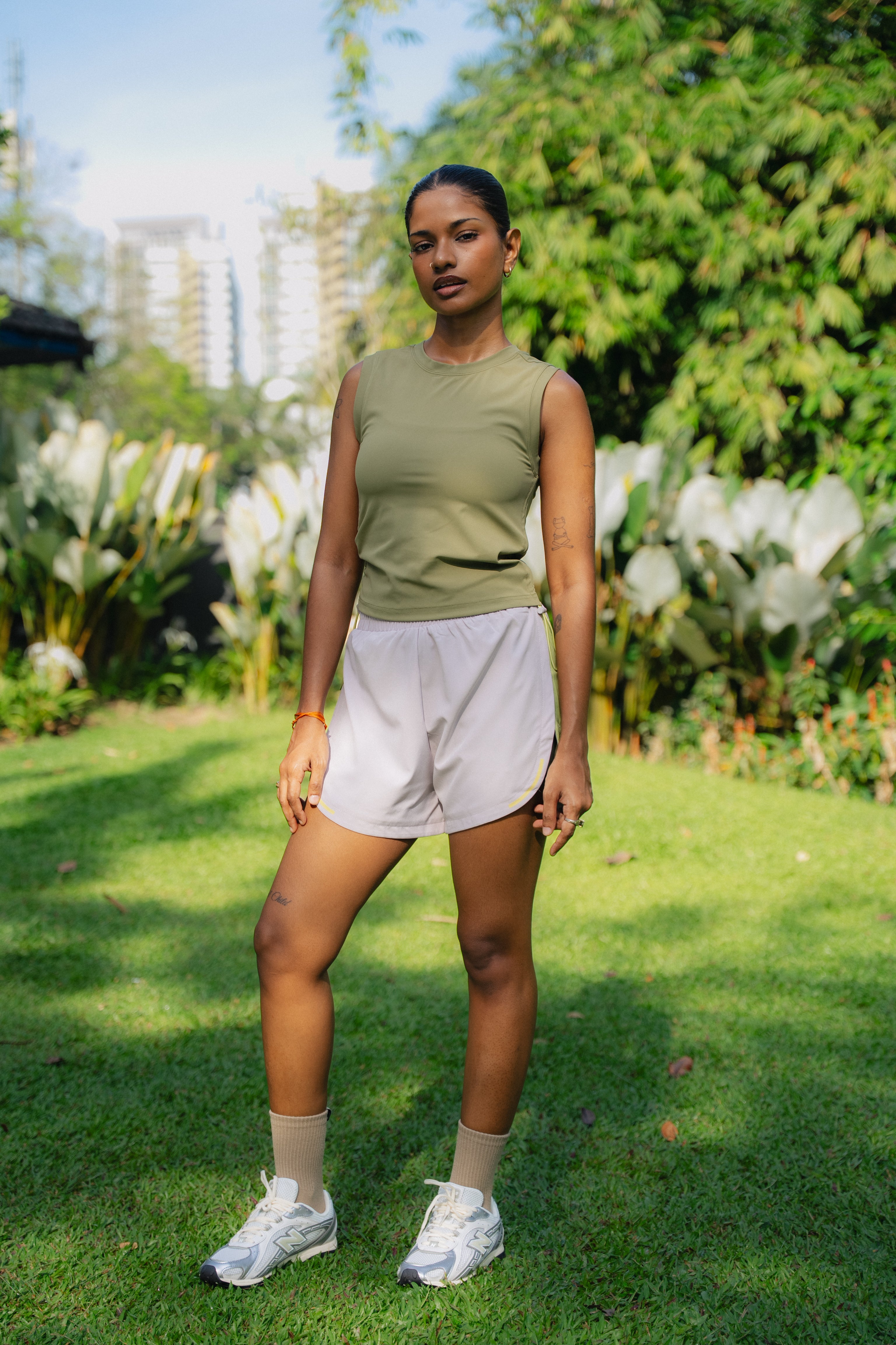 No Pressure Run Shorts Light Grey